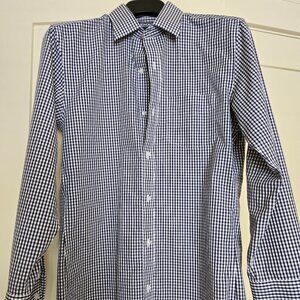 Two Bonobos Wrinkle Free-Long Sleeve Dress Shirts (light blue and navy plaid)